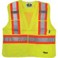 Safety Vest, High Visibility Lime-Yellow, 2X-Large/3X-Large, Polyester, CSA Z96 Class 2 - Level 2 SGO621 | Waymarc Industries Inc
