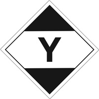 Étiquettes de quantité limitée pour transport aérien «Y», 4" lo x 4" la, Noir sur blanc SGQ531 | Waymarc Industries Inc
