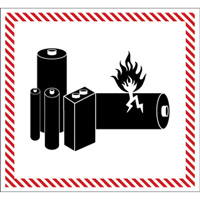 Hazardous Material Handling Labels, 4-1/2" L x 5-1/2" W, Black on Red SGQ532 | Waymarc Industries Inc