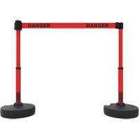 Plus Barrier Post Set, Plastic, 42" H, Red Tape, 15' Tape Length Waymarc Industries Inc