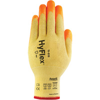 HyFlex<sup>®</sup> High Visibility Cut-Resistant Gloves, Size 6, 13 Gauge, Foam Nitrile Coated, Stainless Steel/Kevlar<sup>®</sup>/Spandex Shell, ASTM ANSI Level A5/EN 388 Level E SGQ985 | Waymarc Industries Inc