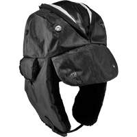 N-Ferno&reg; Zippered Trapper Hat, Polyurethane/Satin Lining, Medium/Small, Black Waymarc Industries Inc
