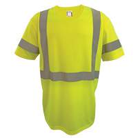 Short Sleeve Safety T-Shirt, Polyester, 2X-Large, High Visibility Lime-Yellow Waymarc Industries Inc