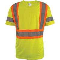 Short Sleeve Safety T-Shirt, Polyester, 2X-Large, High Visibility Lime-Yellow Waymarc Industries Inc