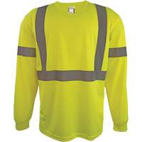 Long Sleeve Safety Shirt, Polyester, 2X-Large, High Visibility Lime-Yellow Waymarc Industries Inc