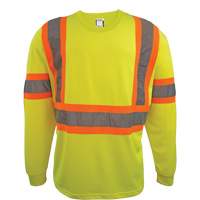 Long Sleeve Safety Shirt, Polyester, 2X-Large, High Visibility Lime-Yellow SGS072 | Waymarc Industries Inc