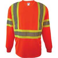 Chemise de sécurité à manches longues, Polyester, 2T-Grand, Orange haute visibilité SGS080 | Waymarc Industries Inc
