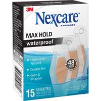Nexcare Max-Hold Waterproof Bandages, Assorted, Plastic, Sterile Waymarc Industries Inc