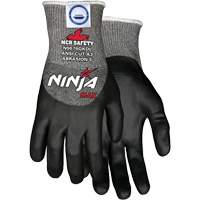 Ninja&reg; Max Cut Resistant Gloves, Size Medium, 10 Gauge, Bi-Polymer Coated, Dyneema&reg; Shell, ASTM ANSI Level A3 Waymarc Industries Inc