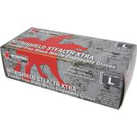NitriShield Stealth Extra Disposable Gloves, Large, Nitrile, 6-mil, Powder-Free, Black Waymarc Industries Inc