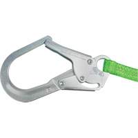 Miller&reg; HP Shock-Absorbing Lanyard, 4', Locking Rebar Hook Center, Locking Snap Hook Leg Ends, Polyester Waymarc Industries Inc