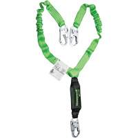 Miller&reg; StretchStop&reg; Shock-Absorbing Lanyard, 6', Locking Snap Hook Center, Locking Snap Hook Leg Ends, Polyester Waymarc Industries Inc