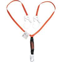 Titan Shock-Absorbing Lanyard, 6', Locking Rebar Hook Center, Locking Snap Hook Leg Ends, Polyester Waymarc Industries Inc