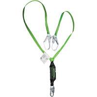Miller&reg; HP Shock-Absorbing Lanyard, 6', Locking Rebar Hook Center, Locking Snap Hook Leg Ends, Polyester Waymarc Industries Inc