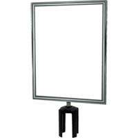 Heavy-Duty Vertical Sign Holder with Tensabarrier<sup>®</sup> Post Adapter, Polished Chrome SGU844 | Waymarc Industries Inc