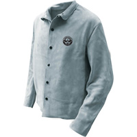 Welder Jacket, Leather, 5X-Large, Grey SGV097 | Waymarc Industries Inc