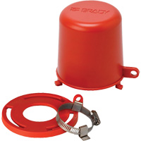 Housse de s&eacute;curit&eacute; pour fontaine et dispositif de cadenassage pour robinet &agrave; tournant, Ensemble Vanne/Robinet &agrave; eau Waymarc Industries Inc
