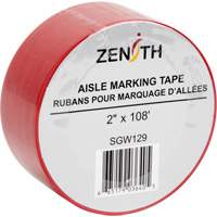 Aisle Marking Tape, 2" x 108', PVC, Red Waymarc Industries Inc