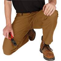 Pantalon de travail flexible et robuste, Poly-coton/Spandex, Khaki, Taille 32, Entrejambe 32 Waymarc Industries Inc