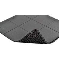 Tapis antifatigue à imbrication Cushion-Ease<sup>MD</sup>, Rugueux, 3' x 3' x 3/4", Noir, Caoutchouc naturel SGX894 | Waymarc Industries Inc