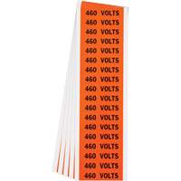 "460 Volts" Conduit & Voltage Labels, 1/2" x 2-1/4", Cloth/Vinyl, English Waymarc Industries Inc