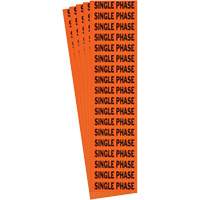 "Single Phase" Conduit & Voltage Labels, 1/2" x 2-1/4", Cloth/Vinyl, English Waymarc Industries Inc