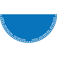Signalisation au sol ?Caution? (attention) pour porte battante en demi-cercle, Adh&eacute;sif, Anglais avec pictogramme Waymarc Industries Inc