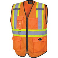 6958 Gilet de s&eacute;curit&eacute; &agrave; fermeture &eacute;clair avant, Orange haute visibilit&eacute;, Petit, Polyester Waymarc Industries Inc
