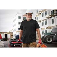 Hybrid Work Tee Shirt, Men's, Small, Black Waymarc Industries Inc