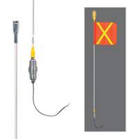 All-Weather Super-Duty Warning Whips with Constant LED Light, Spring Mount, 5' High, Orange with Reflective X SGY856 | Waymarc Industries Inc