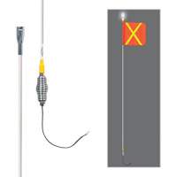 Safety Whip&reg; All-Weather Super-Duty Warning Whips with Constant LED Light, Spring Mount, 5' High, Orange with Reflective Waymarc Industries Inc