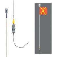 All-Weather Super-Duty Warning Whips with Constant LED Light, Spring Mount, 10' High, Orange with Reflective X SGY859 | Waymarc Industries Inc