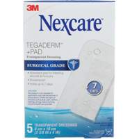 Nexcare Tegaderm + Pad Transparent Dressing, Rectangular/Square, 4", Plastic, Sterile Waymarc Industries Inc