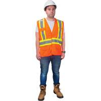 CSA-Compliant High-Visibility Surveyor Vest, High Visibility Orange, Medium, Polyester Waymarc Industries Inc