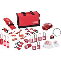 Premier Lockout Kit with Zenex™ Thermoplastic Locks, Electrical/Valve Kit, 34 Components SGZ644 | Waymarc Industries Inc