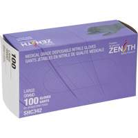 Medical Grade Disposable Gloves, Large, Nitrile, 6-mil, Powder-Free, Black, Class 2 Waymarc Industries Inc