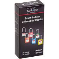 Verrouillage pour les consignations, Cadenas de s&eacute;curit&eacute;, Cl&eacute;s diff&eacute;rentes, Thermoplastique, Largeur de 1-1/2" Waymarc Industries Inc