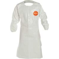 Disposable Sleeved Apron, Tychem<sup>®</sup> 4000, White, 44" L SHC368 | Waymarc Industries Inc