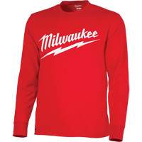 Chandail &agrave; manches longues tr&egrave;s r&eacute;sistant avec logo Milwaukee, Hommes, Petit, Rouge Waymarc Industries Inc
