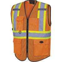6960 Front Mesh Safety Vest, High Visibility Orange, Medium, Polyester Waymarc Industries Inc