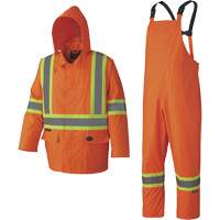 5608 Combinaison de pluie imperm&eacute;able 210D, Polyester/PVC, Petit, Orange haute visibilit&eacute; Waymarc Industries Inc