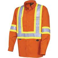 4441 Chemise de s&eacute;curit&eacute; &agrave; manches longues ultra respirante, Coton, Petit, Orange haute visibilit&eacute; Waymarc Industries Inc