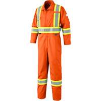 7705T Combinaison ignifuge FR-Tech avec fermetures &agrave; glissi&egrave;re aux jambes, Taille 40 (grand taille), Orange haute visibilit&eacute;, 9,7 cal/cm² Waymarc Industries Inc