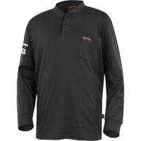 332 Chandail Henley en tricot interlock ignifuge, Petit, Noir Waymarc Industries Inc