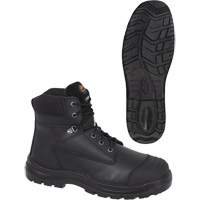 1025 Bottes de travail 6" noires, Cuir, Embout Acier, Taille 10 Waymarc Industries Inc