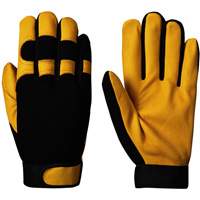 Mechanic's Style Ergonomic Gloves, Grain Goatskin Palm, Size Small SHE735 | Waymarc Industries Inc