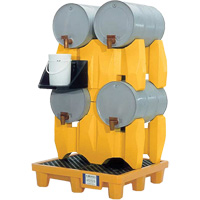 Ultra-Drum Rack 4-Drum Containment System without Drain, 53" L x 53" W x 77.8" H, 3000 US gal. Capacity Waymarc Industries Inc