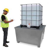 Steel Ultra-IBC Spill Pallet&reg;, 370 US gal. Spill Capacity, 57.6" x 34.7" x 56.9" Waymarc Industries Inc