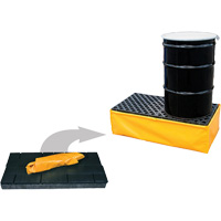 Ultra-Spill Pallet flexible, 2 barils, Capacit&eacute; de d&eacute;versement 66 gal. US, 48" x 24" x 14" Waymarc Industries Inc