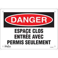 Enseigne  Espace clos , 7" x 10", Plastique, Français Waymarc Industries Inc